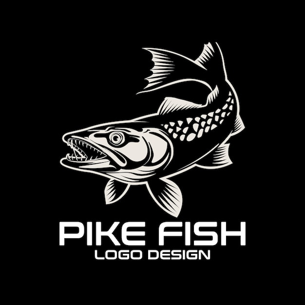 Diseño del logotipo de Pike Fish Vector
