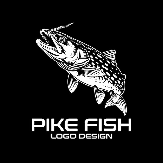 Diseño del logotipo de Pike Fish Vector