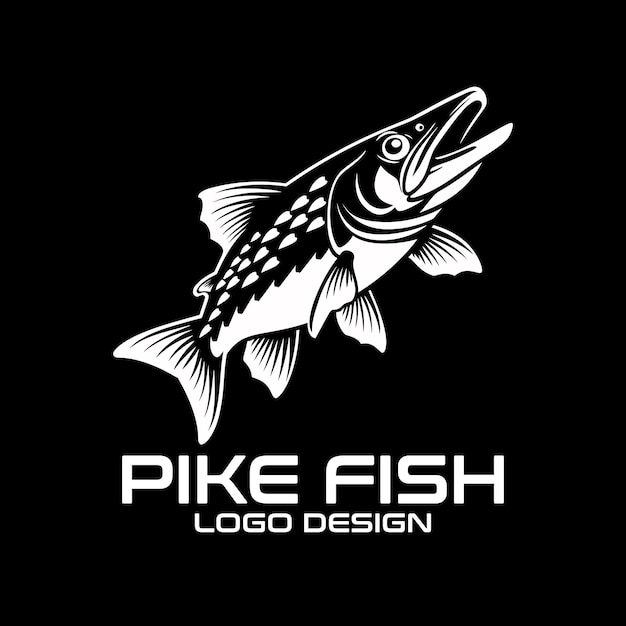 Diseño del logotipo de Pike Fish Vector