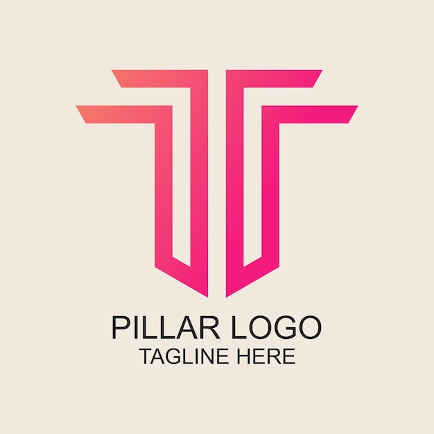 Diseño del logotipo del pilar concepto simple Vector Premium