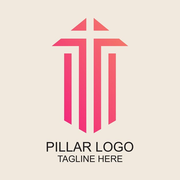 Diseño del logotipo del pilar concepto simple Vector Premium