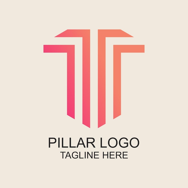 Diseño del logotipo del pilar concepto simple Vector Premium
