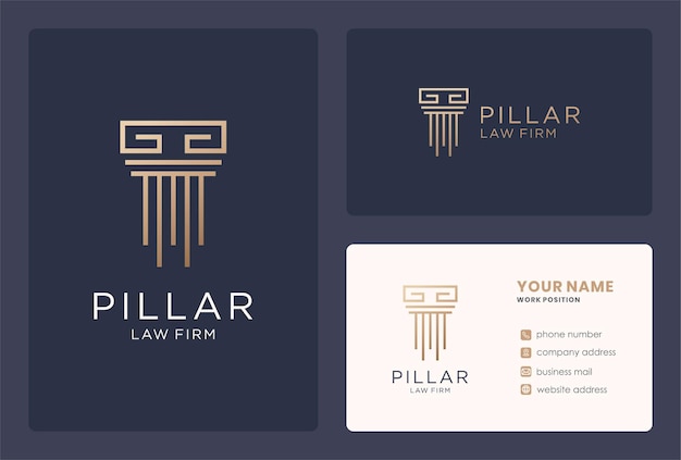 Diseño de logotipo de pilar monograma para bufetes de abogados.