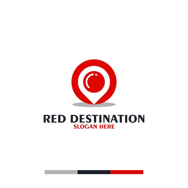 Vector diseño del logotipo pin red destination