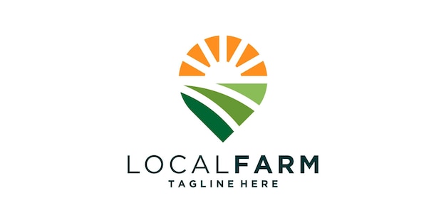 diseño de logotipo pin ubicación de la granja agricultura mapa de la naturaleza diseño del logotipo icono símbolo idea creativa