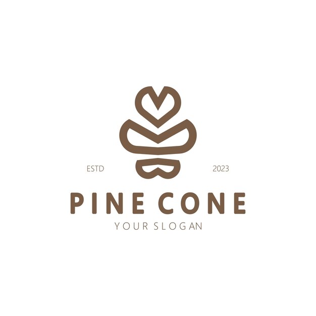 Diseño de logotipo de piña simple abstracto para insignia comercialemblemaplantación de pinosindustria de la madera de pinoyogaspa