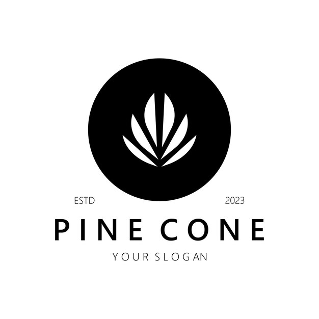 Diseño de logotipo de piña simple abstracto para insignia comercialemblemaplantación de pinosindustria de la madera de pinoyogaspa