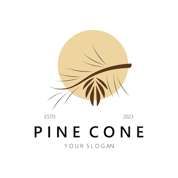 Diseño de logotipo de piña simple abstracto para insignia comercialemblemaplantación de pinosindustria de la madera de pinoyogaspa