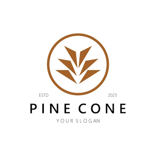 Diseño de logotipo de piña simple abstracto para insignia comercialemblemaplantación de pinosindustria de la madera de pinoyogaspa