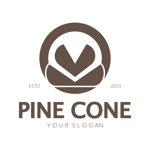 Diseño de logotipo de piña simple abstracto para insignia comercialemblemaplantación de pinosindustria de la madera de pinoyogaspa