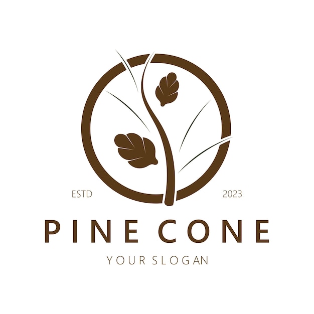 Diseño de logotipo de piña simple abstracto para insignia comercialemblemaplantación de pinosindustria de la madera de pinoyogaspa