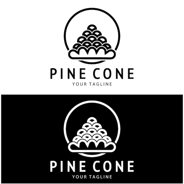 Diseño de logotipo de piña simple abstracto para insignia comercialemblemaplantación de pinosindustria de la madera de pinoyogaspa