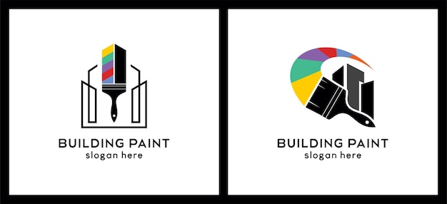 Diseño de logotipo de pintura mural o pintura de construcción con un concepto moderno
