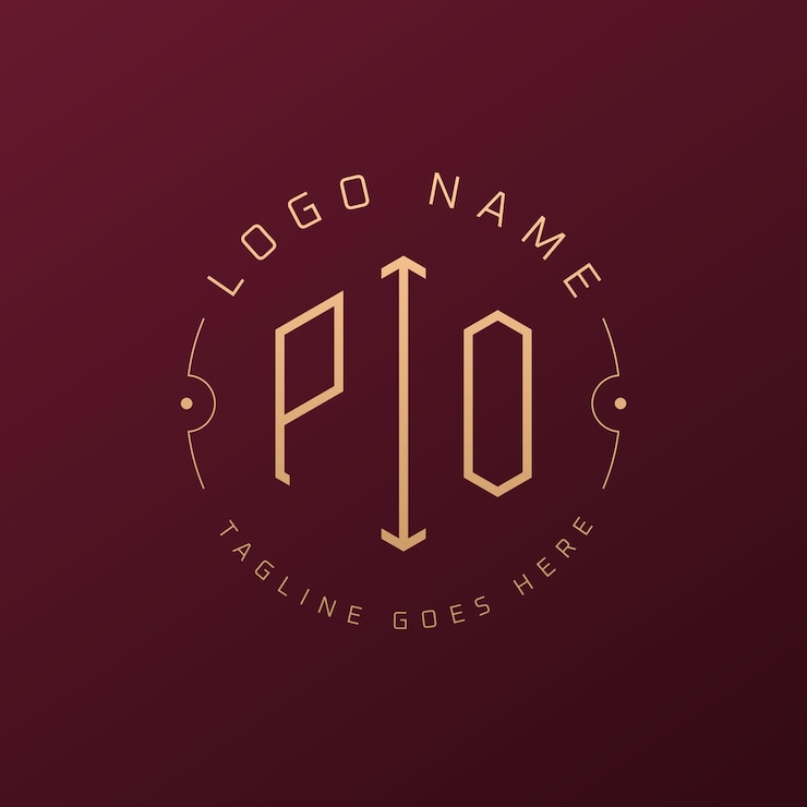 Vector diseño de logotipo de pio de lujo letra elegante pio monograma logotipo minimalista poligono template de diseño de logotipo pio