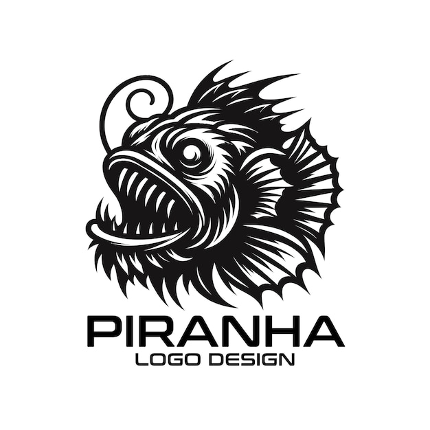Diseño del logotipo de Piranha Fish Vector