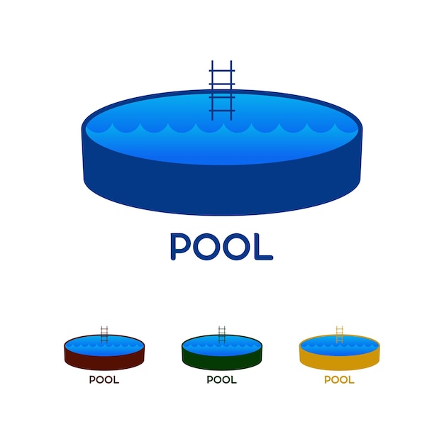 Vector diseño del logotipo de la piscina en 3d