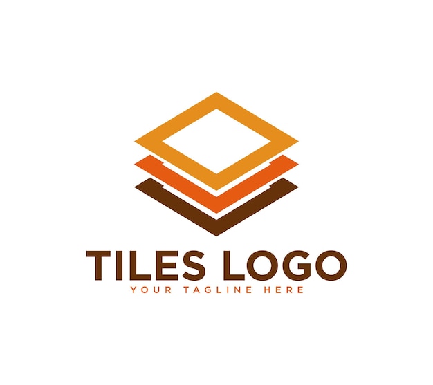 Diseño del logotipo del piso de azulejos plantilla de ilustración vectorial