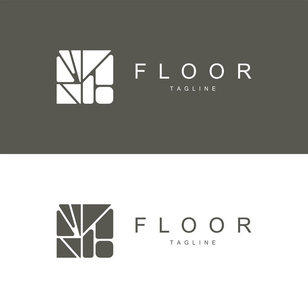 Diseño de logotipo de piso para decoración de cerámica casera con formas abstractas minimalistas Ilustración de templete vectorial