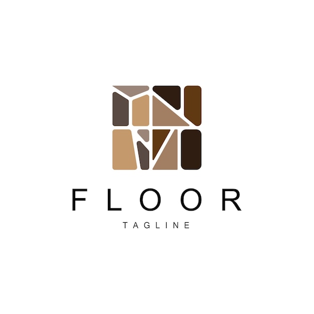 Diseño de logotipo de piso para decoración de cerámica casera con formas abstractas minimalistas Ilustración de templete vectorial