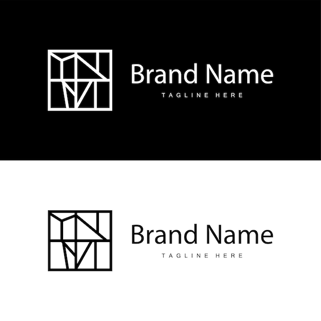 Diseño de logotipo de piso para decoración de cerámica casera con formas abstractas minimalistas Ilustración de templete vectorial