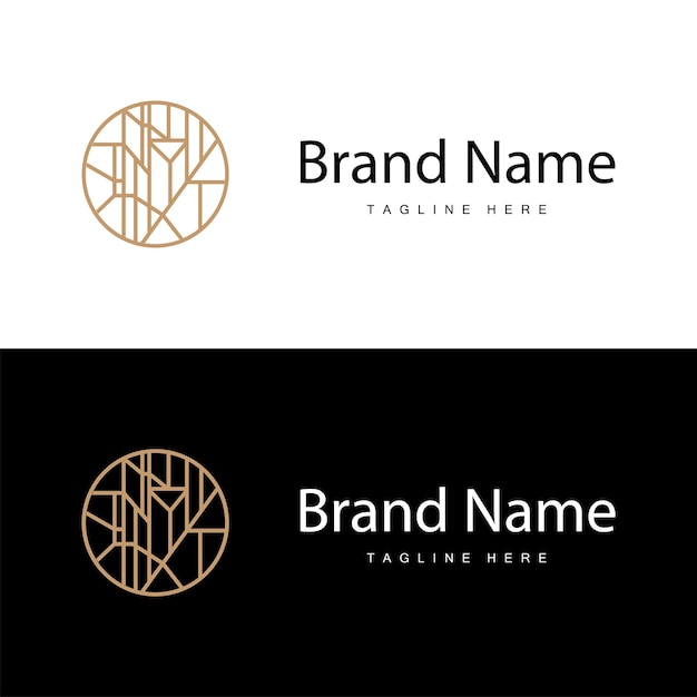 Diseño de logotipo de piso para decoración de cerámica casera con formas abstractas minimalistas Ilustración de templete vectorial