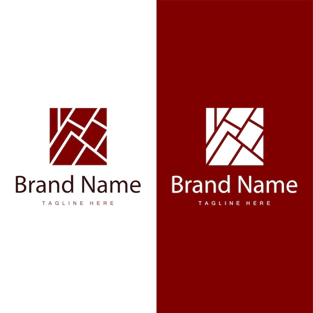 Diseño de logotipo de piso para decoración de cerámica para el hogar con plantillas vectoriales de formas abstractas minimalistas