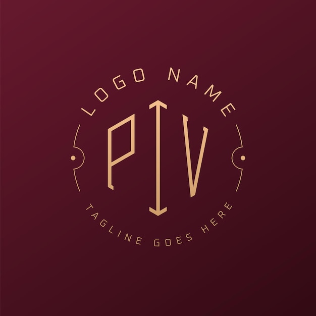 Diseño de logotipo PIV de lujo Carta elegante PIV monograma Logotipo minimalista Poligono PIV plantilla de diseño de logotipo