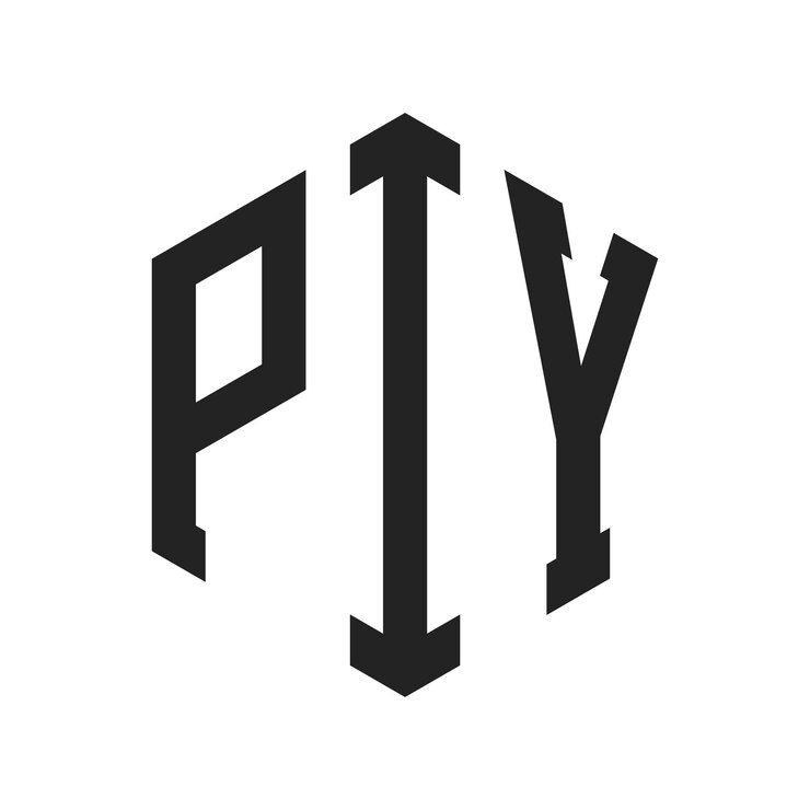 Vector diseño del logotipo piy letra inicial piy monograma logotipo con forma de hexágono