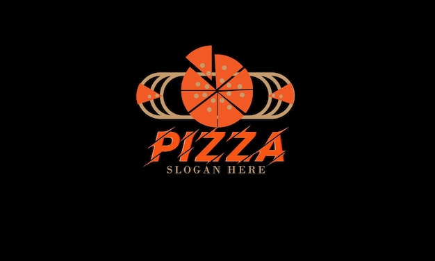 Diseño del logotipo de la pizza color amarillo