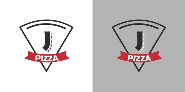 Diseño de logotipo de pizza letra j