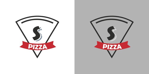 Diseño de logotipo de pizza con letra s
