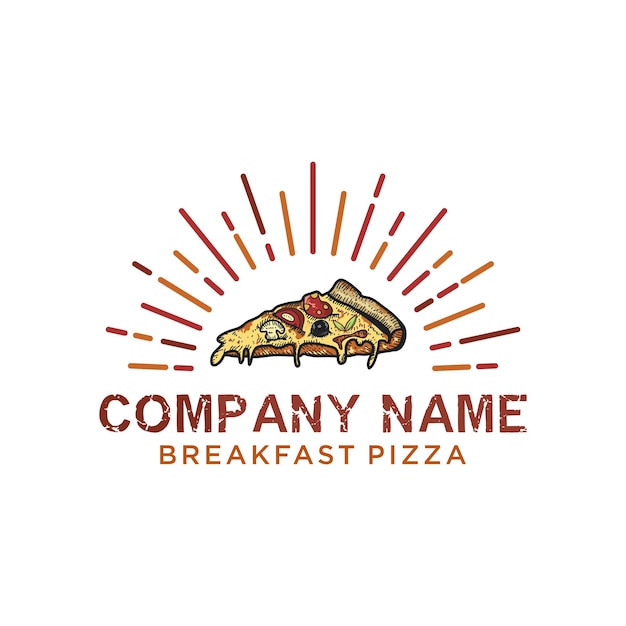 Diseño de logotipo de pizza retro rústico vintage. vector