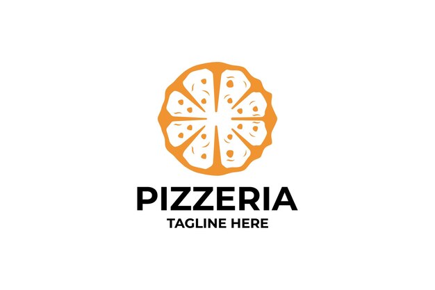 Diseño del logotipo de la pizzería plantilla de logotipo de pizza