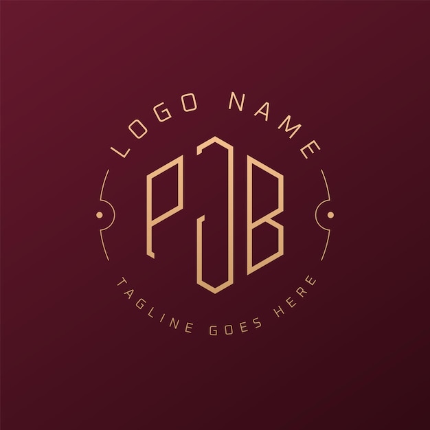 Diseño de logotipo de PJB de lujo Letra elegante PJB Monograma Logotipo minimalista Poligono PJB Template de diseño de logotipo