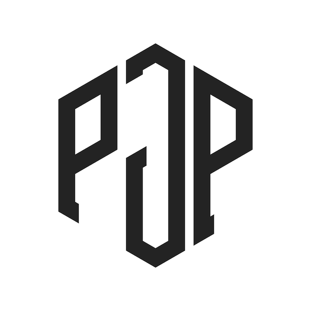 Diseño del logotipo de PJP Letra inicial PJP Monograma Logotipo con forma de hexágono