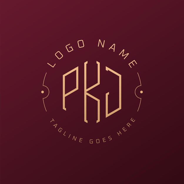 Diseño de logotipo de PKJ de lujo Letra elegante PKJ Monograma Logotipo minimalista Poligono plantilla de diseño de logotipo PKJ