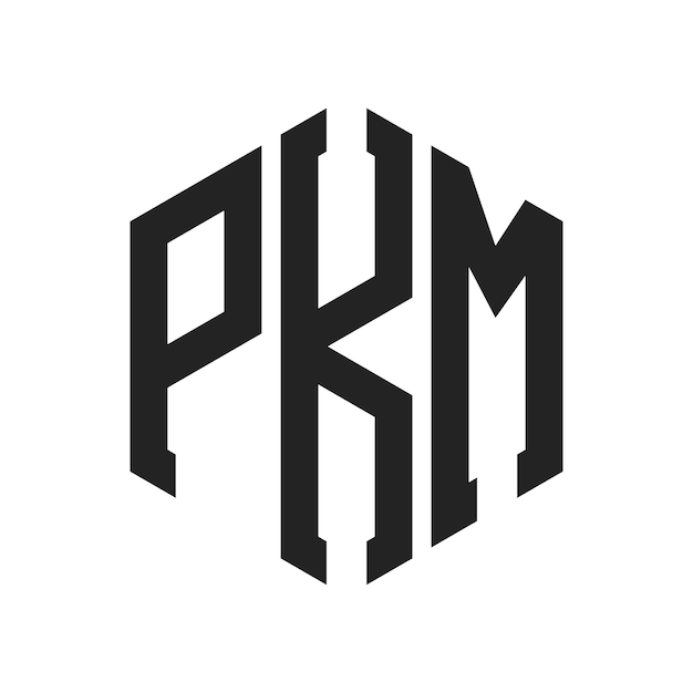 Diseño del logotipo PKM Letra inicial Monograma PKM Logotipo con forma de hexágono