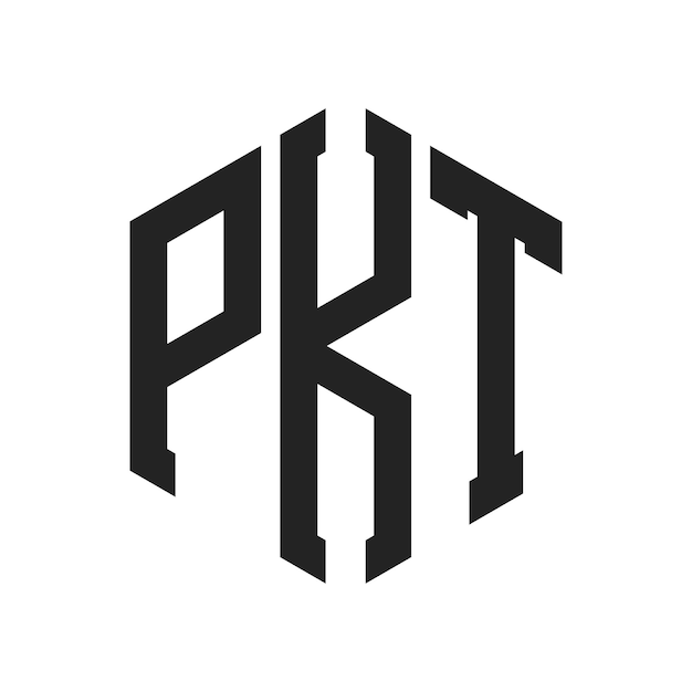 Diseño del logotipo de PKT Letra inicial Monograma de PKT Logotipo con forma de hexágono