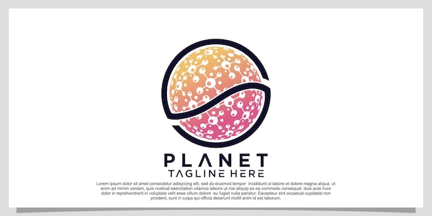 Diseño de logotipo de planeta creativo con concepto único Premium Vector Parte 1