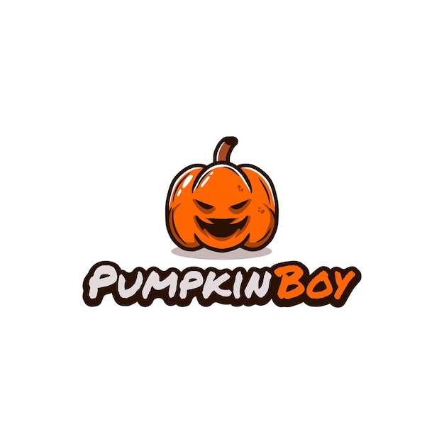 Diseño de logotipo plano chico calabaza