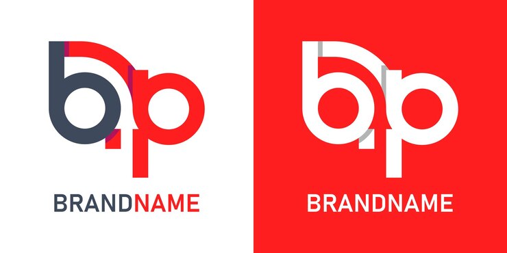 Vector diseño de logotipo plano de la letra vectorial bp