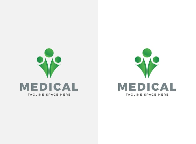 Diseño de logotipo plano médico de atención médica