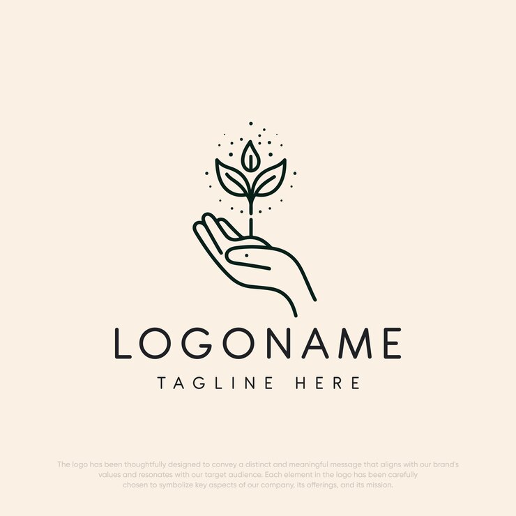 Vector diseño del logotipo de la planta en crecimiento