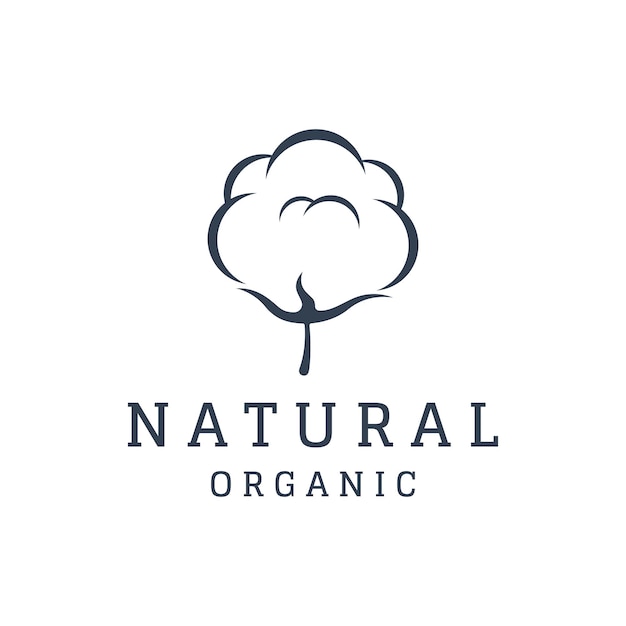 Diseño de logotipo planta de flor de algodón suave orgánico natural para negocios textiles ropa y belleza