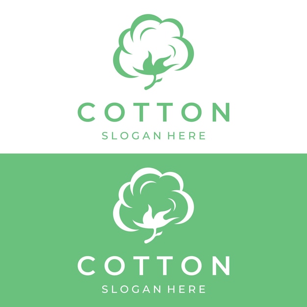 Diseño de logotipo planta de flor de algodón suave orgánico natural para negocios textiles ropa y belleza