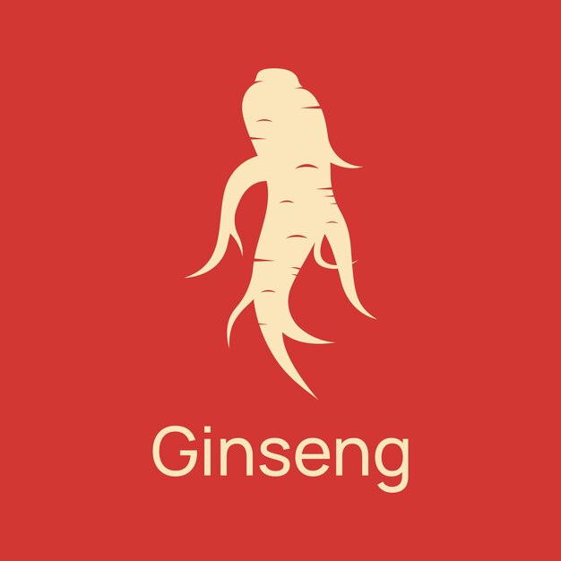 Diseño de logotipo de planta y hojas de hierba de ginseng naturalLogo para negocio herbalfloral