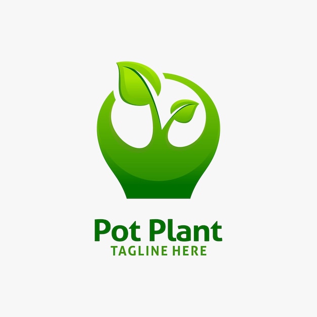 Diseño de logotipo de planta en maceta