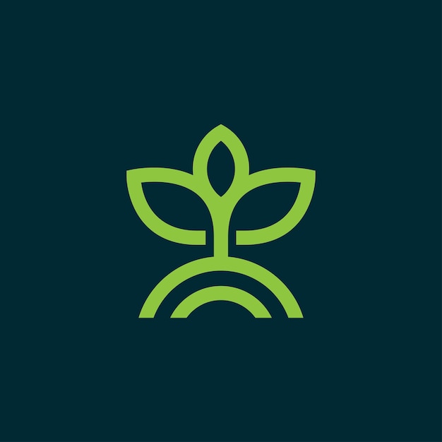 Diseño de logotipo de planta minimalista