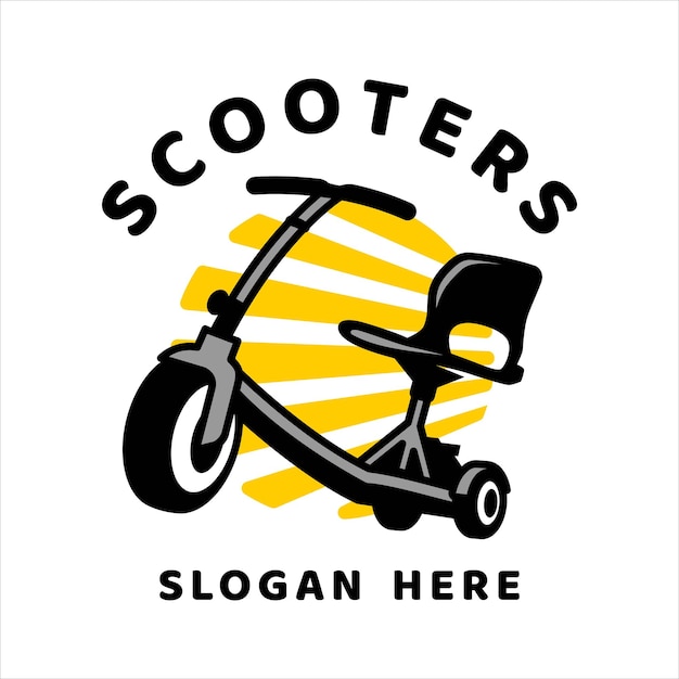 Vector diseño de logotipo de plantilla de alquiler de scooters