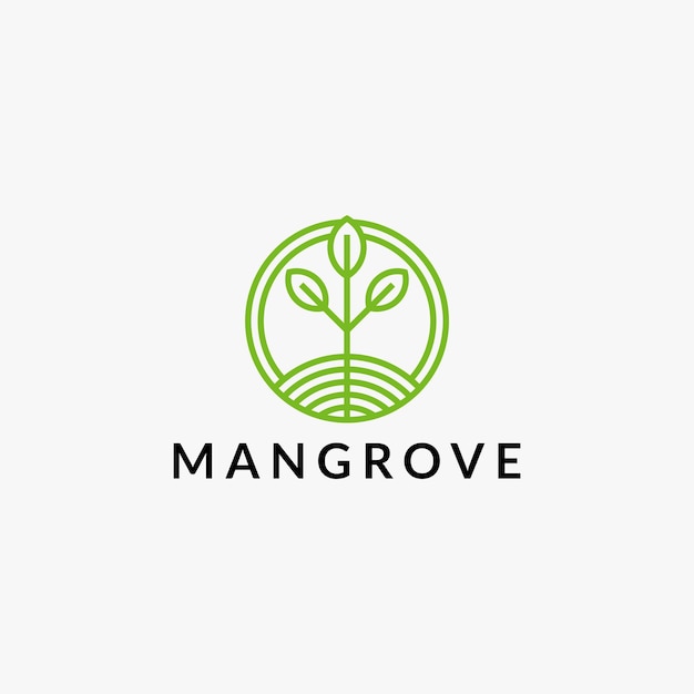 Diseño de logotipo de plantilla de árbol de manglar